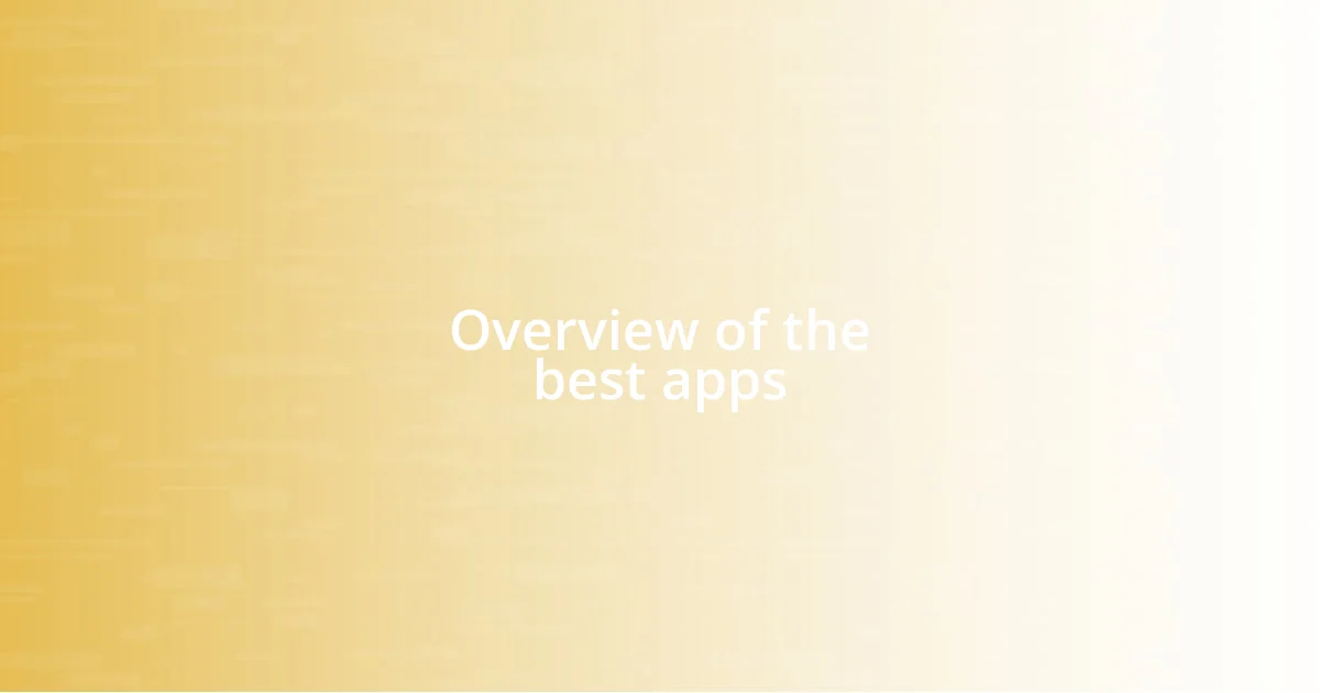 Overview of the best apps