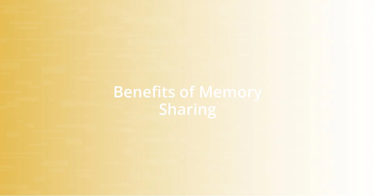 Benefits of Memory Sharing